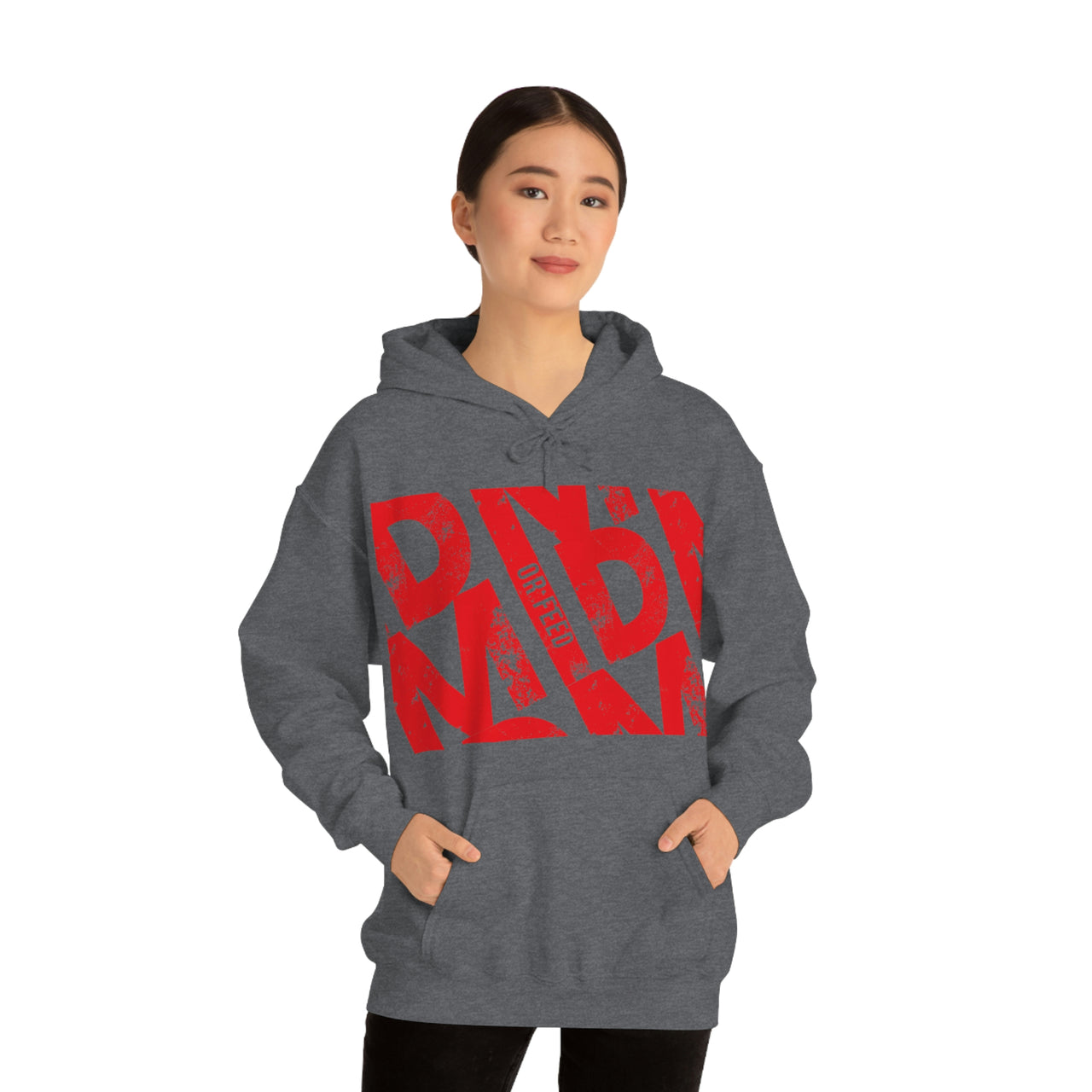 Red - Mid or Feed Dota - LOL League of Legends Pun Shirts - Spoof, pun, funny - Unisex Heavy Blend Hooded Sweatshirt