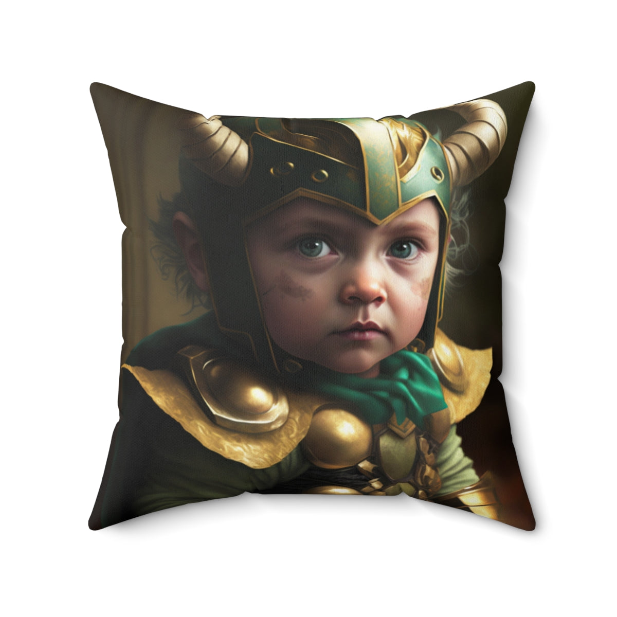 Stop being a Baby series - Baby Axe and Baby Horn, Loki and Thor - 4 sizes available - Spun Polyester Square Pillow