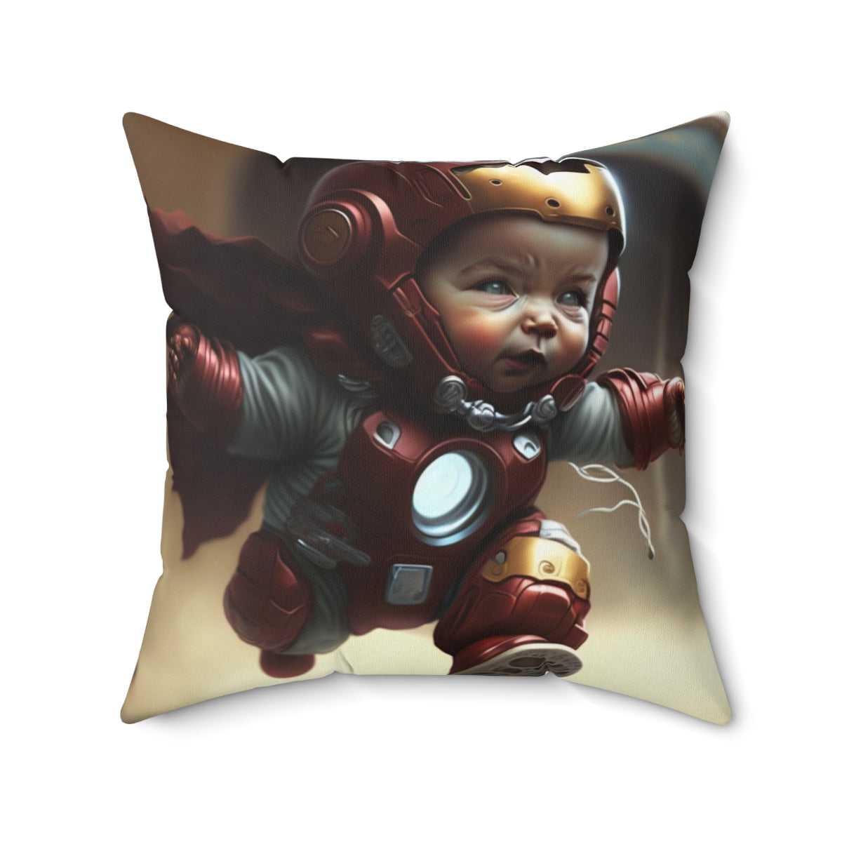 Stop being a baby series - Iron Baby, Baby Stark, Iron Man - 4 sizes available - Spun Polyester Square Pillow