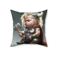 Thumbnail for Stop being a Baby series - Baby Axe and Baby Horn, Loki and Thor - 4 sizes available - Spun Polyester Square Pillow