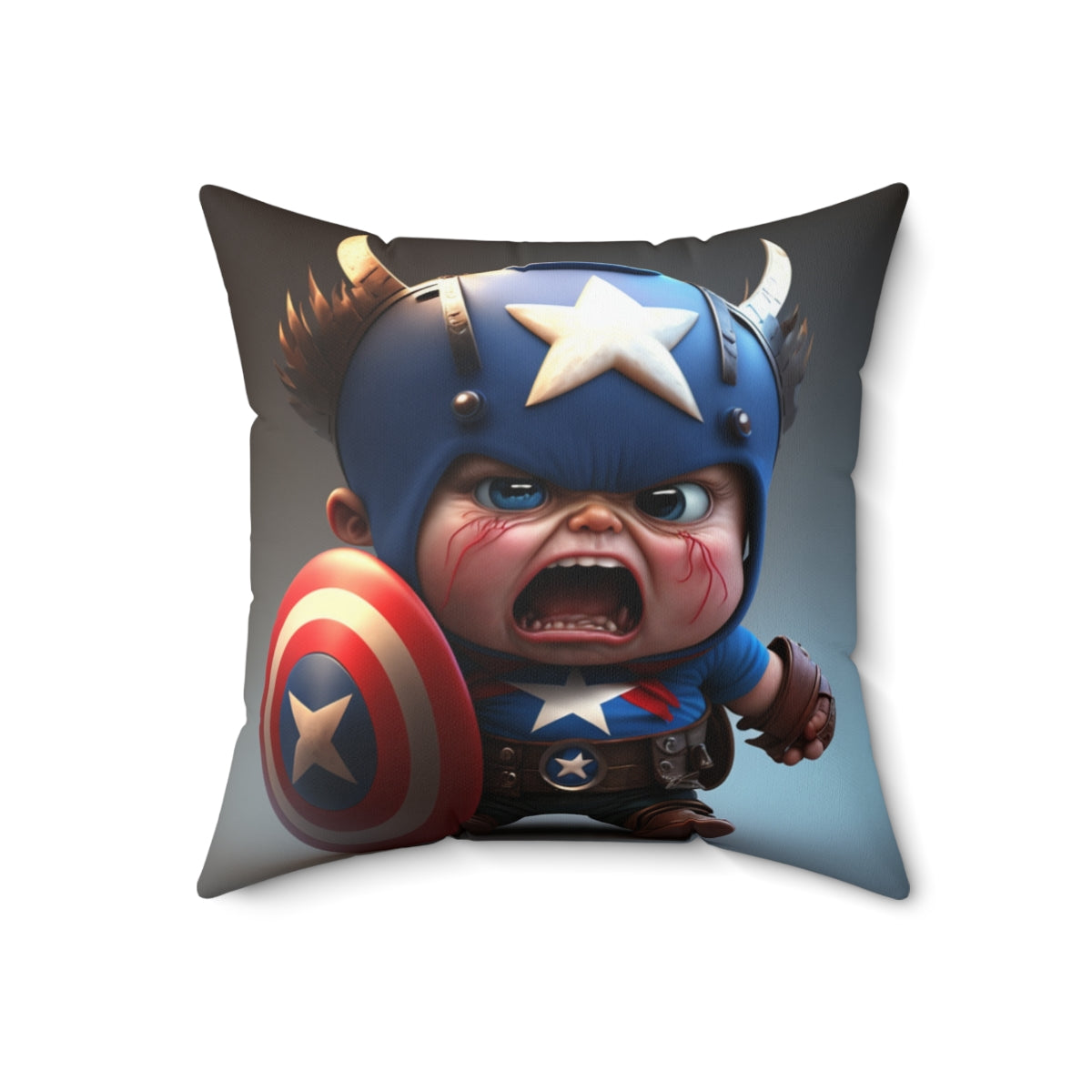 Stop being a baby series - Baby Captain America, Baby Shield, - 4 sizes available - Spun Polyester Square Pillow