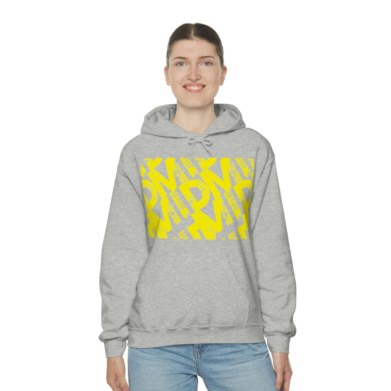 Yellow - Mid or Feed Dota - LOL League of Legends Pun Shirts - Spoof, pun, funny - Unisex Heavy Blend Hooded Sweatshirt