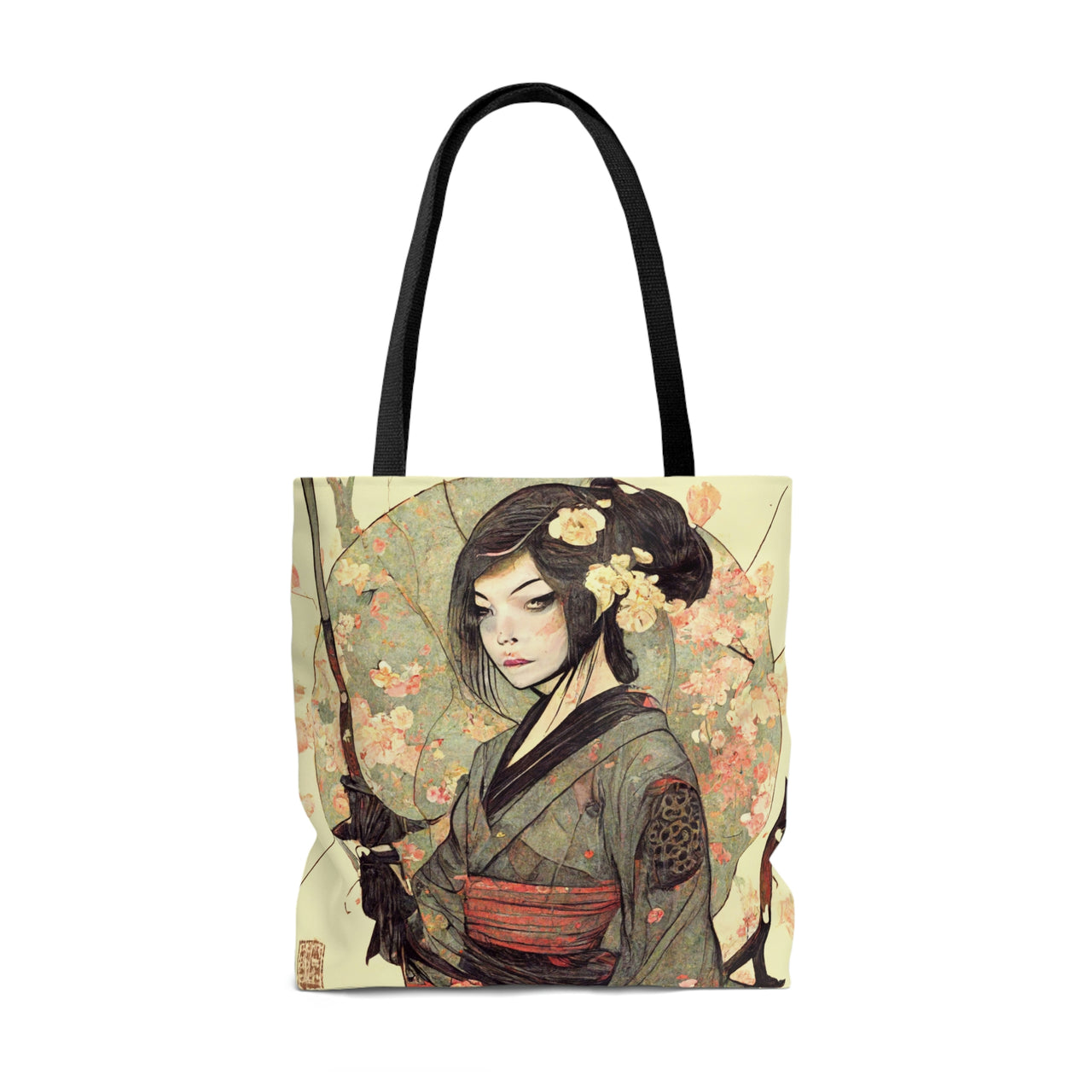 Retro Female Samurai - Original Digital Painted Design - Tote Bag