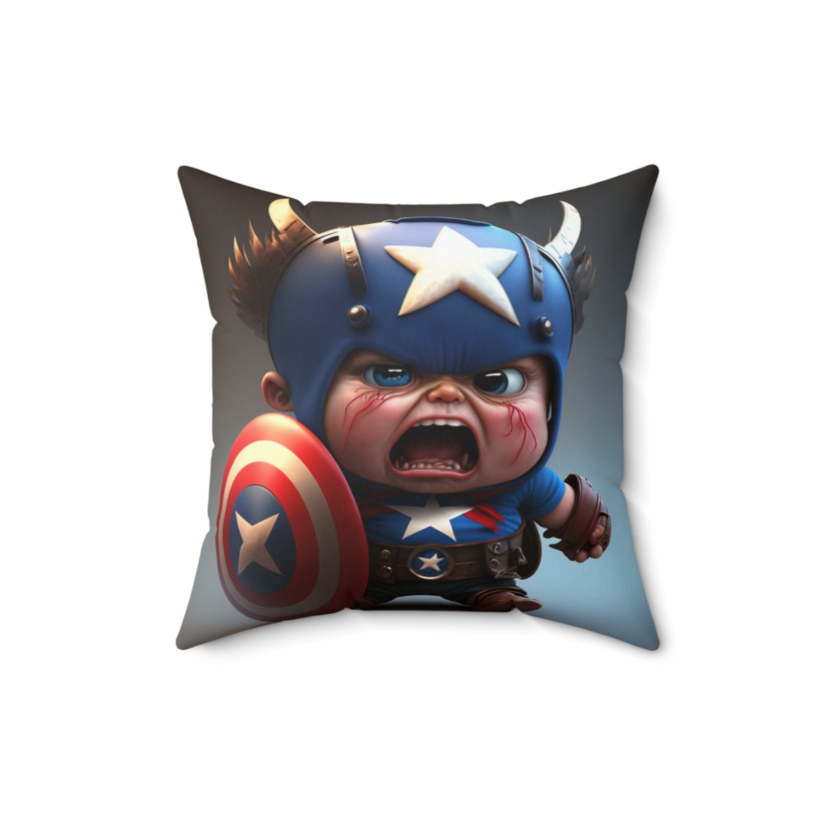 Stop being a baby series - Baby Captain America, Baby Shield, - 4 sizes available - Spun Polyester Square Pillow