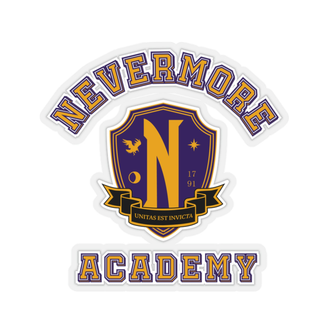 Nevermore Academy Wednesday Addams  2x2 Stickers available in white and transparent background - Kiss-Cut Stickers