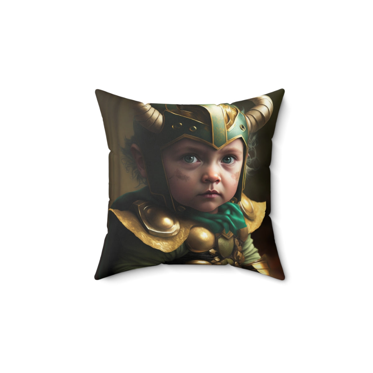 Stop being a Baby series - Baby Axe and Baby Horn, Loki and Thor - 4 sizes available - Spun Polyester Square Pillow