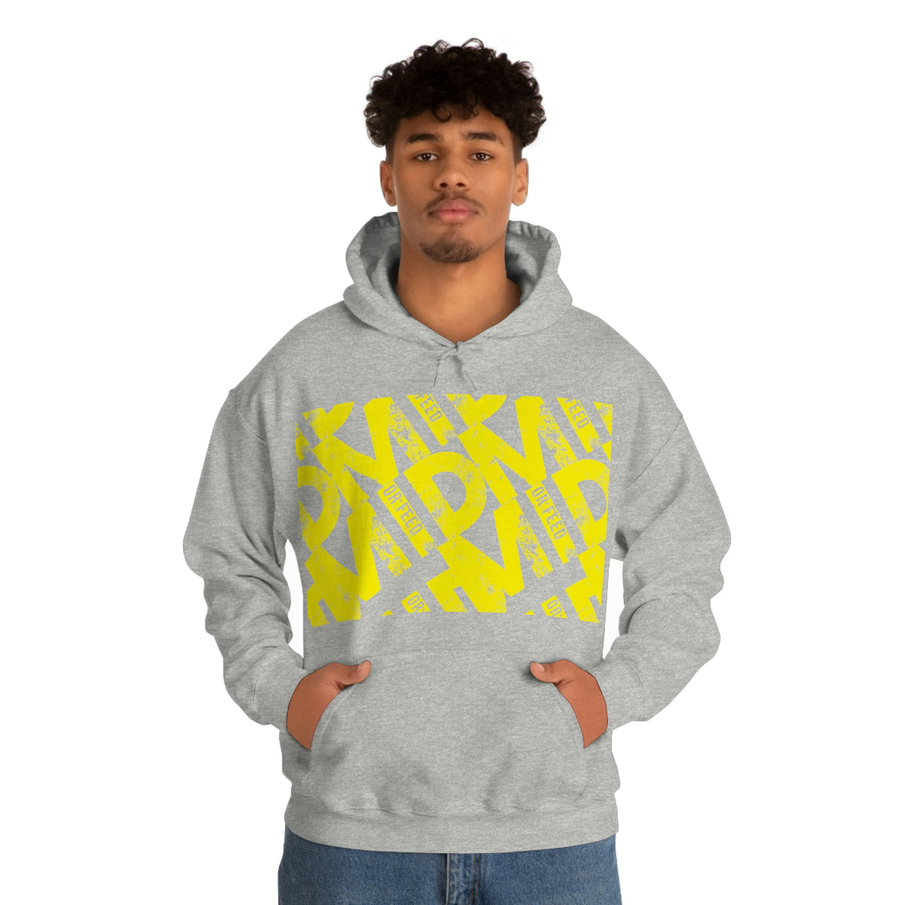 Yellow - Mid or Feed Dota - LOL League of Legends Pun Shirts - Spoof, pun, funny - Unisex Heavy Blend Hooded Sweatshirt