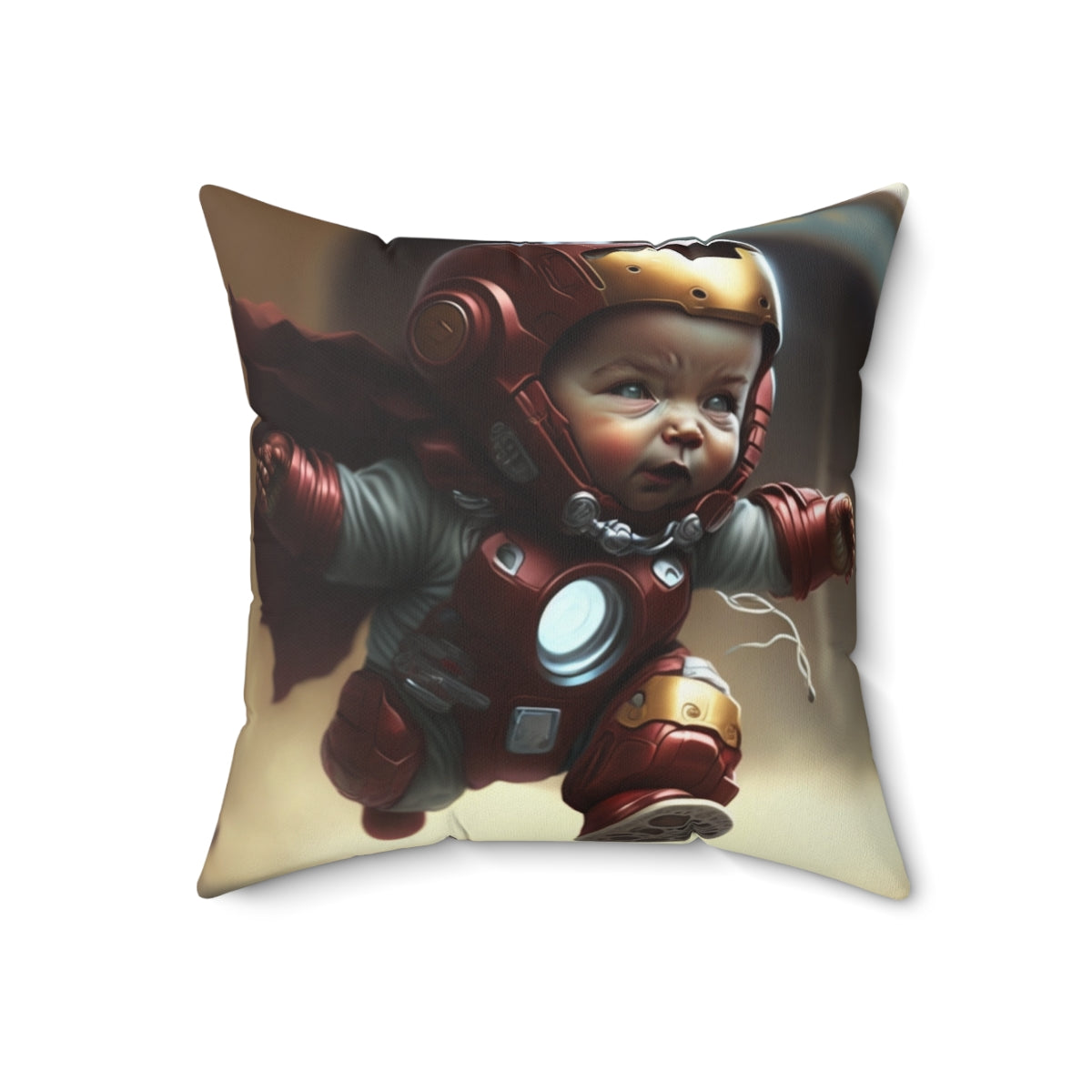 Stop being a baby series - Iron Baby, Baby Stark, Iron Man - 4 sizes available - Spun Polyester Square Pillow