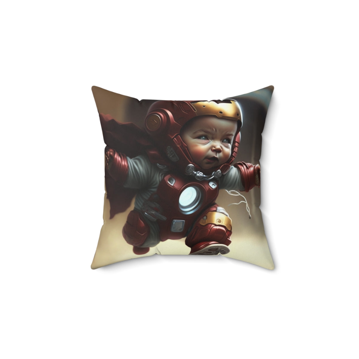 Stop being a baby series - Iron Baby, Baby Stark, Iron Man - 4 sizes available - Spun Polyester Square Pillow