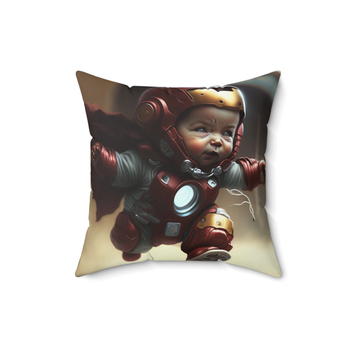 Stop being a baby series - Iron Baby, Baby Stark, Iron Man - 4 sizes available - Spun Polyester Square Pillow