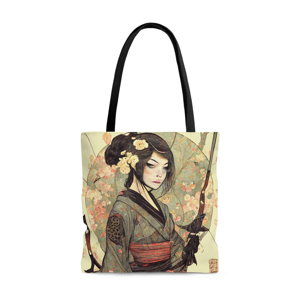 Retro Female Samurai - Original Digital Painted Design - Tote Bag