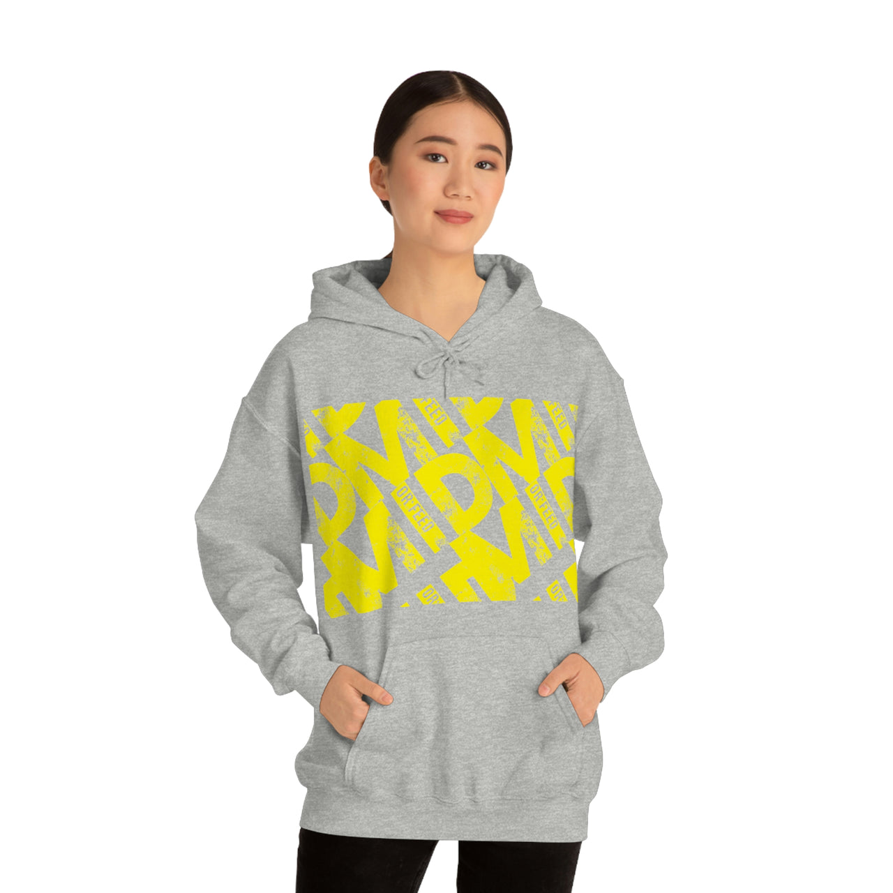 Yellow - Mid or Feed Dota - LOL League of Legends Pun Shirts - Spoof, pun, funny - Unisex Heavy Blend Hooded Sweatshirt