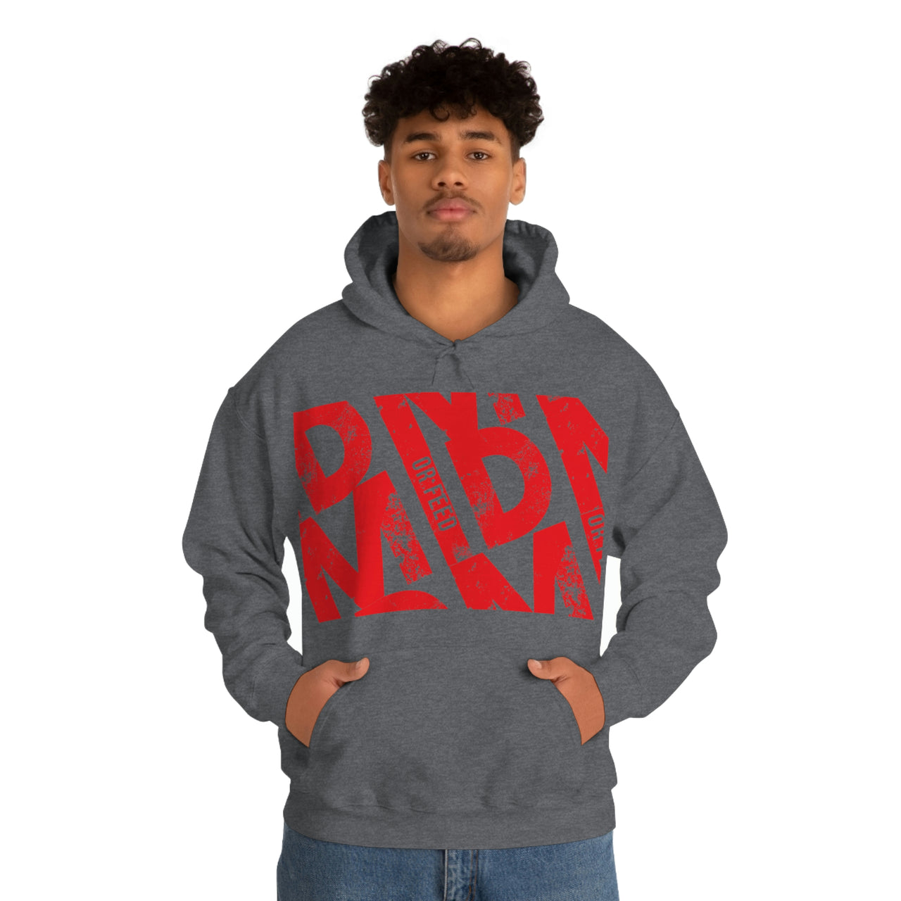 Red - Mid or Feed Dota - LOL League of Legends Pun Shirts - Spoof, pun, funny - Unisex Heavy Blend Hooded Sweatshirt