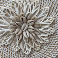 Thumbnail for Round rattan shoulder bag with sea shells