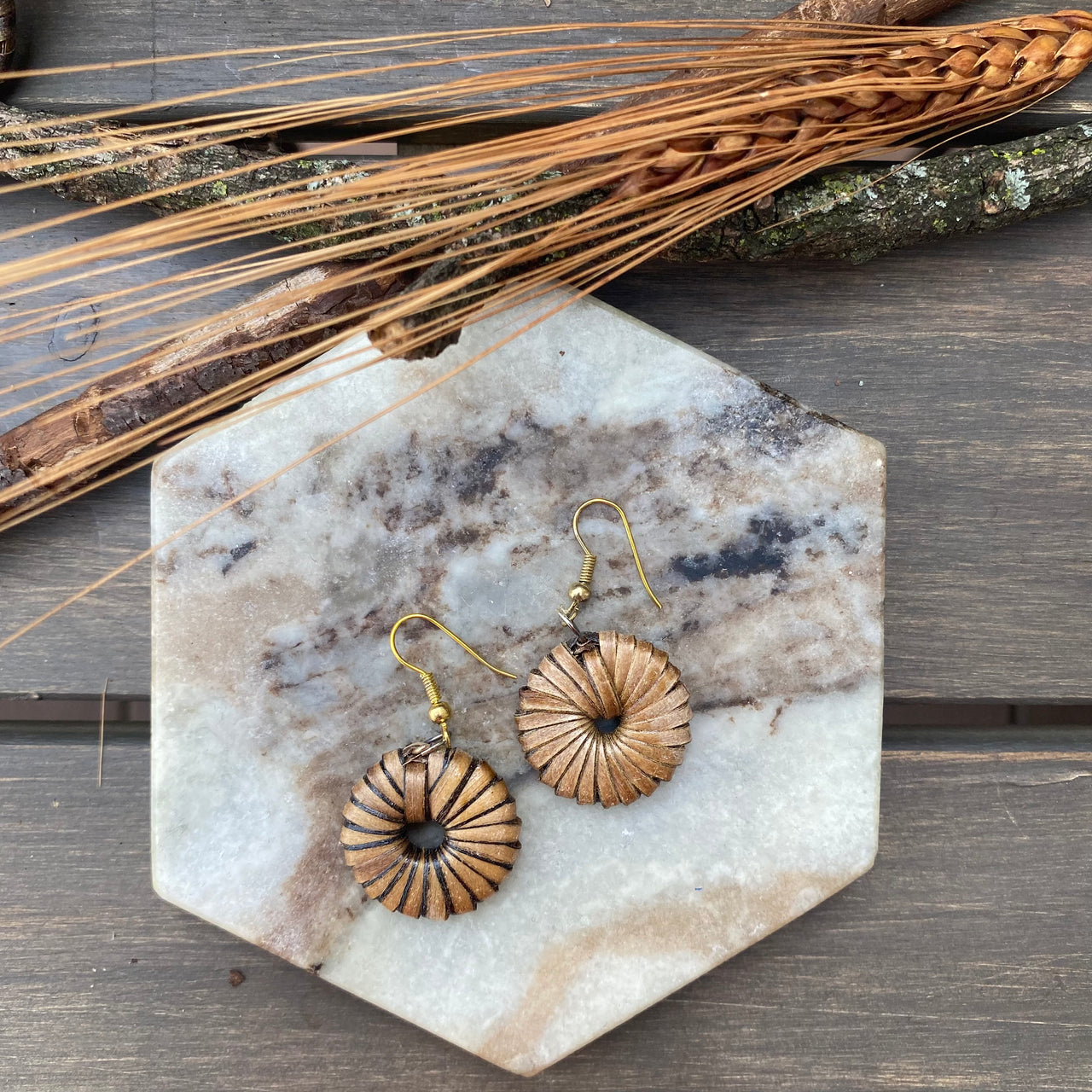 Native wood earring