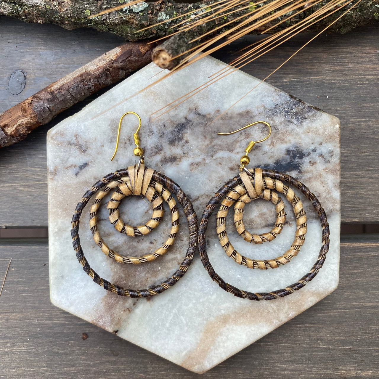 Native wood Cricular earring Jewelry Mabutiful 